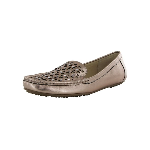 Isaac Mizrahi Rose Gold Leather Studded Andrea Moccasins Loafers NEW Isaac Mizrahi Rose Gold Leather Studded Andrea Moccasins Loafers NEW